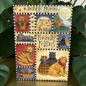 Debbie Mumm Blank Note Cards "Friendly Felines" - NEW